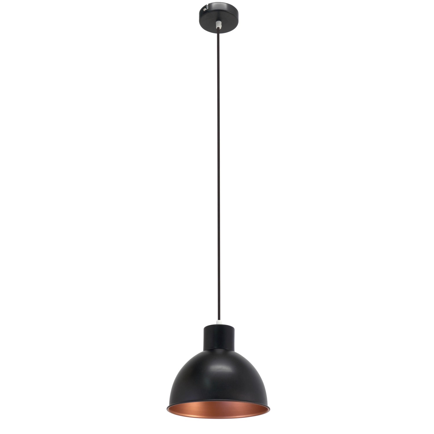 E-shop EGLO Závesné svietidlo VINTAGE čierna/meď pre 1 x E27 max. 60 W, pr. 21 x 110 cm