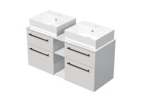 INTEDOOR Kúpeľ.skriňa+2umývadlá BEE, úchyt čierny, 120cm, regál stred biela lesk INTEDOOR Kúpeľ.skriňa+2umývadlá BEE, úchyt čierny, 120cm, regál stred biela lesk