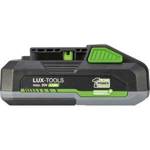 LUX-TOOLS AK-20/4.0 batéria, 20 V, 4 Ah pre elektrické náradie 1 PowerSystem, čierna a sivá.