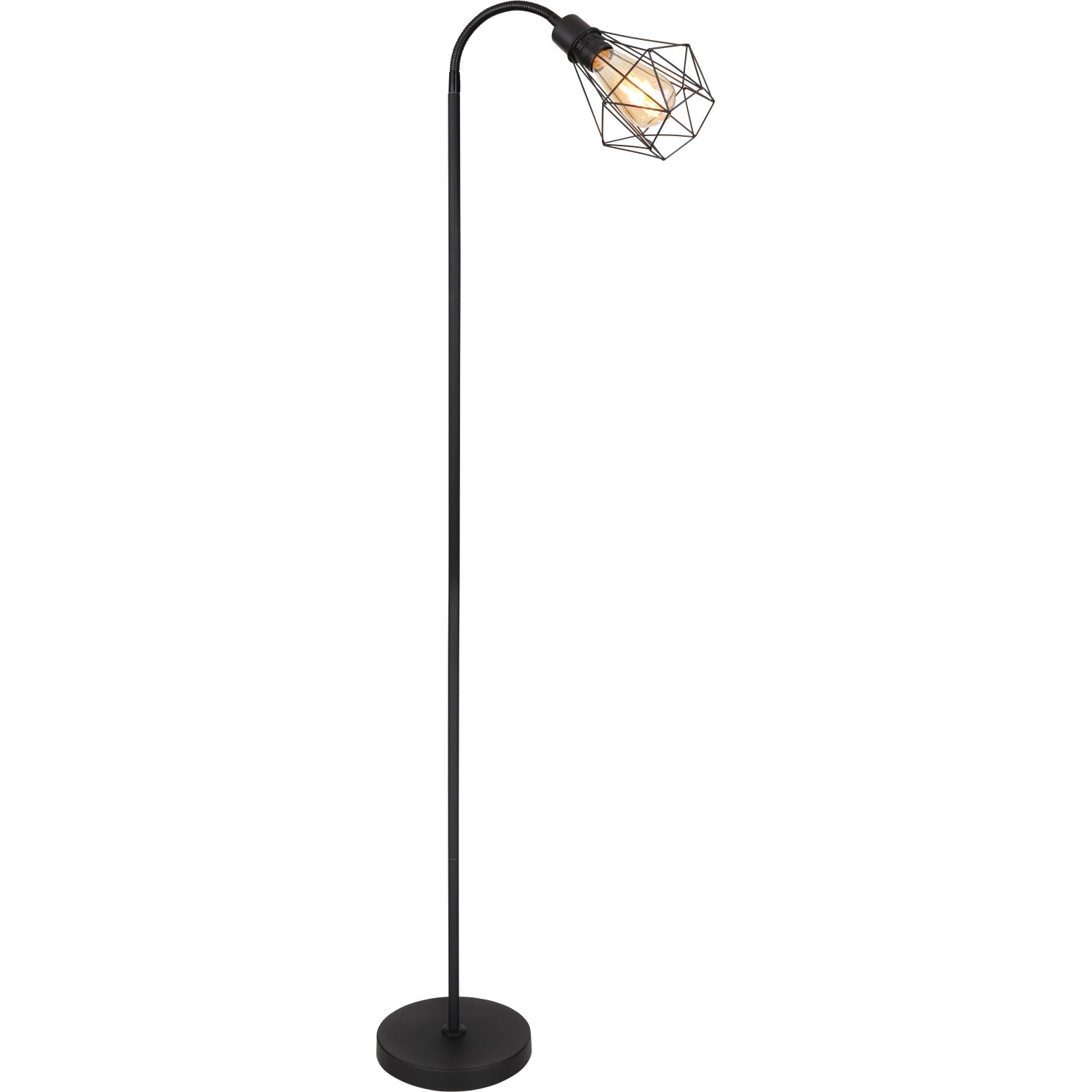 E-shop GLOBO Stojaca lampa ISABELLA čierna E27 40 W 370 x 220 x 1750 mm