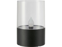 Solárna stolná LED lampa, IP44, teplá biela/čierna, pr. 7,5 x 11,2 cm