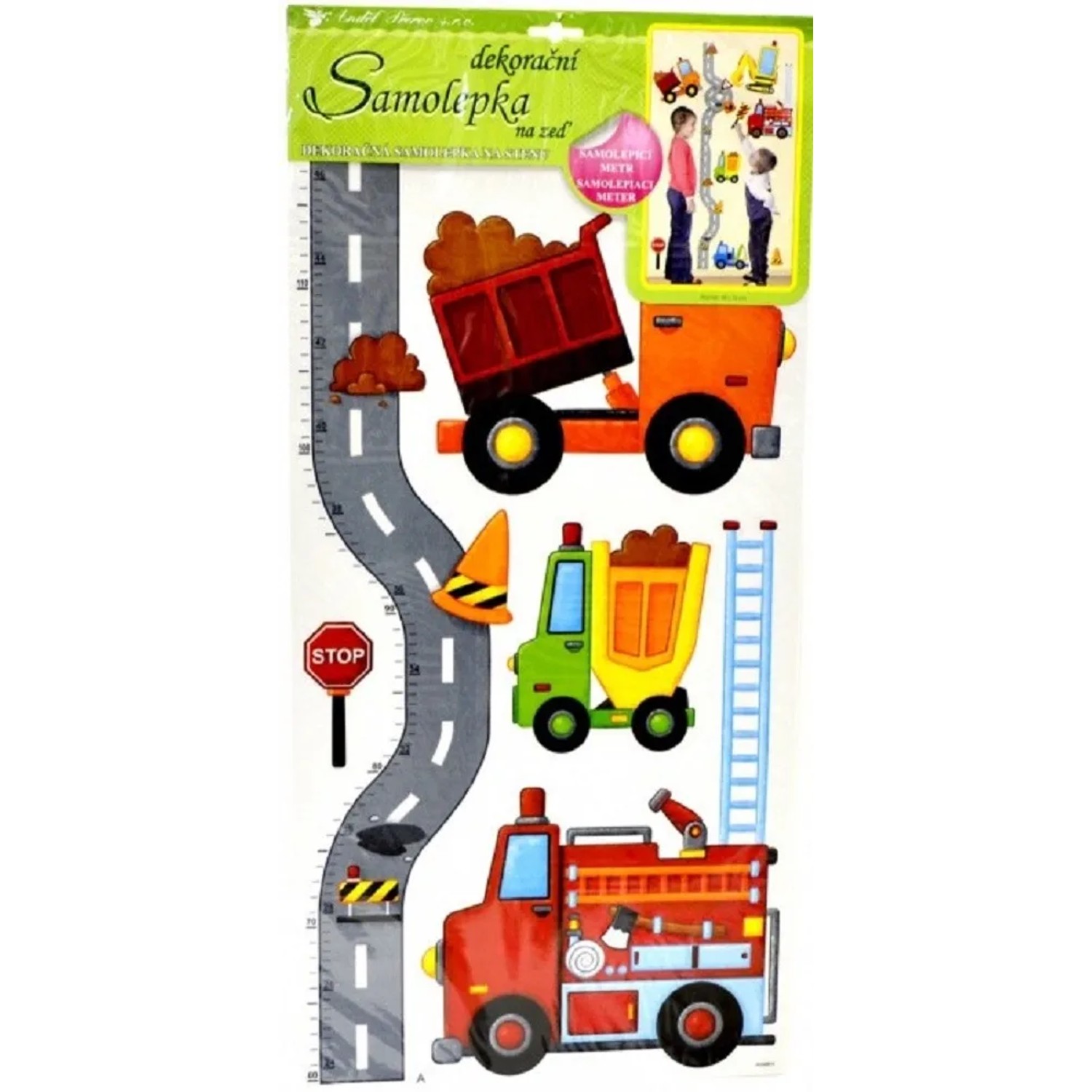 E-shop Anjel Přerov Samolepky na stenu detský meter cesty s autami 120 x 32 cm