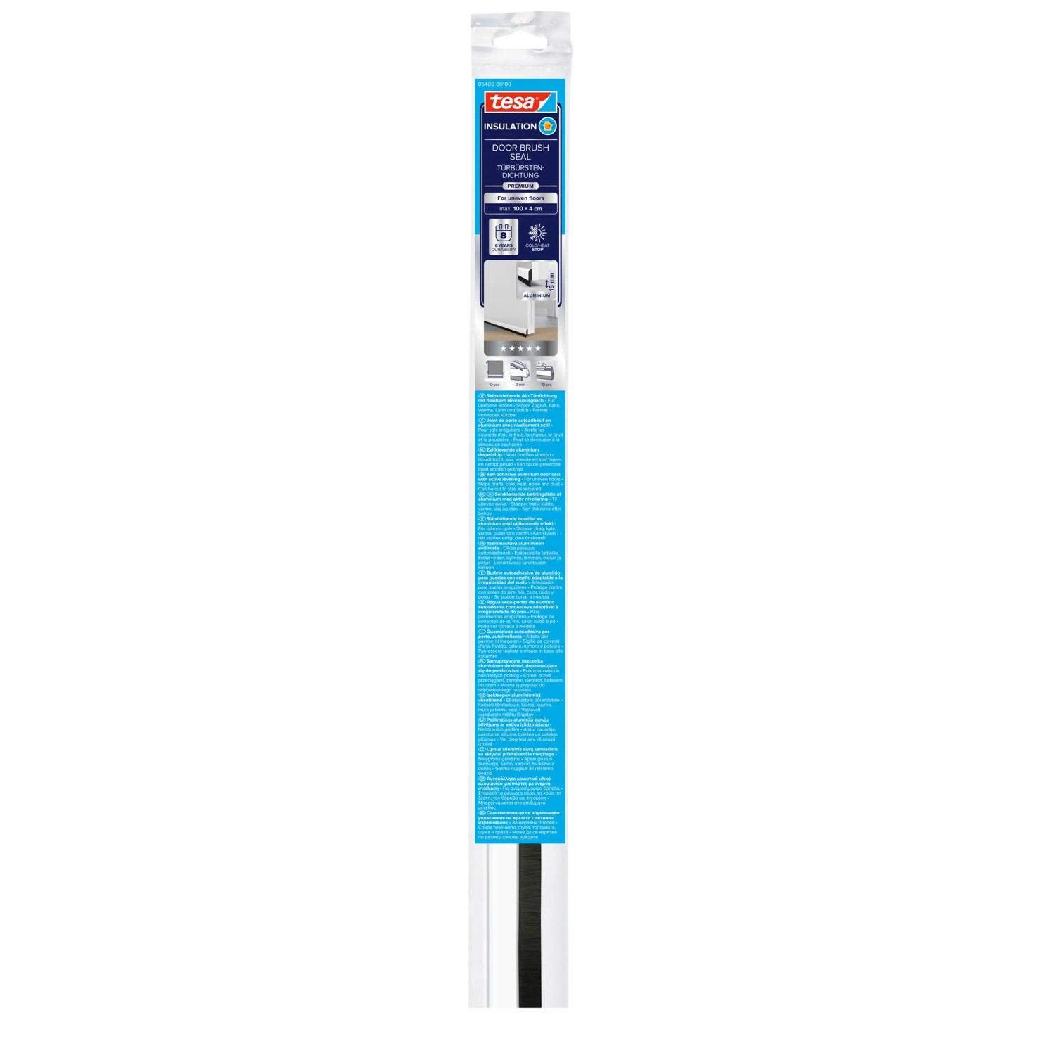 E-shop tesa Kefová tesniaca lišta pod dvere tesamoll COMFORT, biela, 1 m x 40 mm