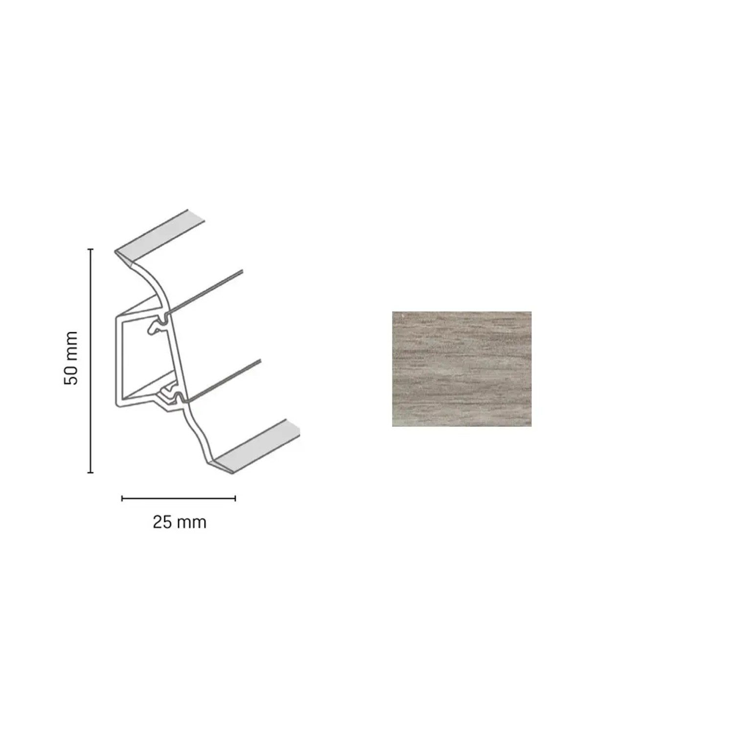 E-shop Döllken Profiles Lišta SLK 50 2156 orech 50 x 25 x 2500 mm