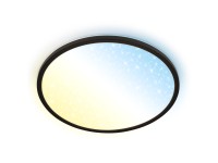 Brilo LED stropné svietidlo Slim čierna 30W, 3600lm, 3000-6500K, pr. 37,5x3,3 cm