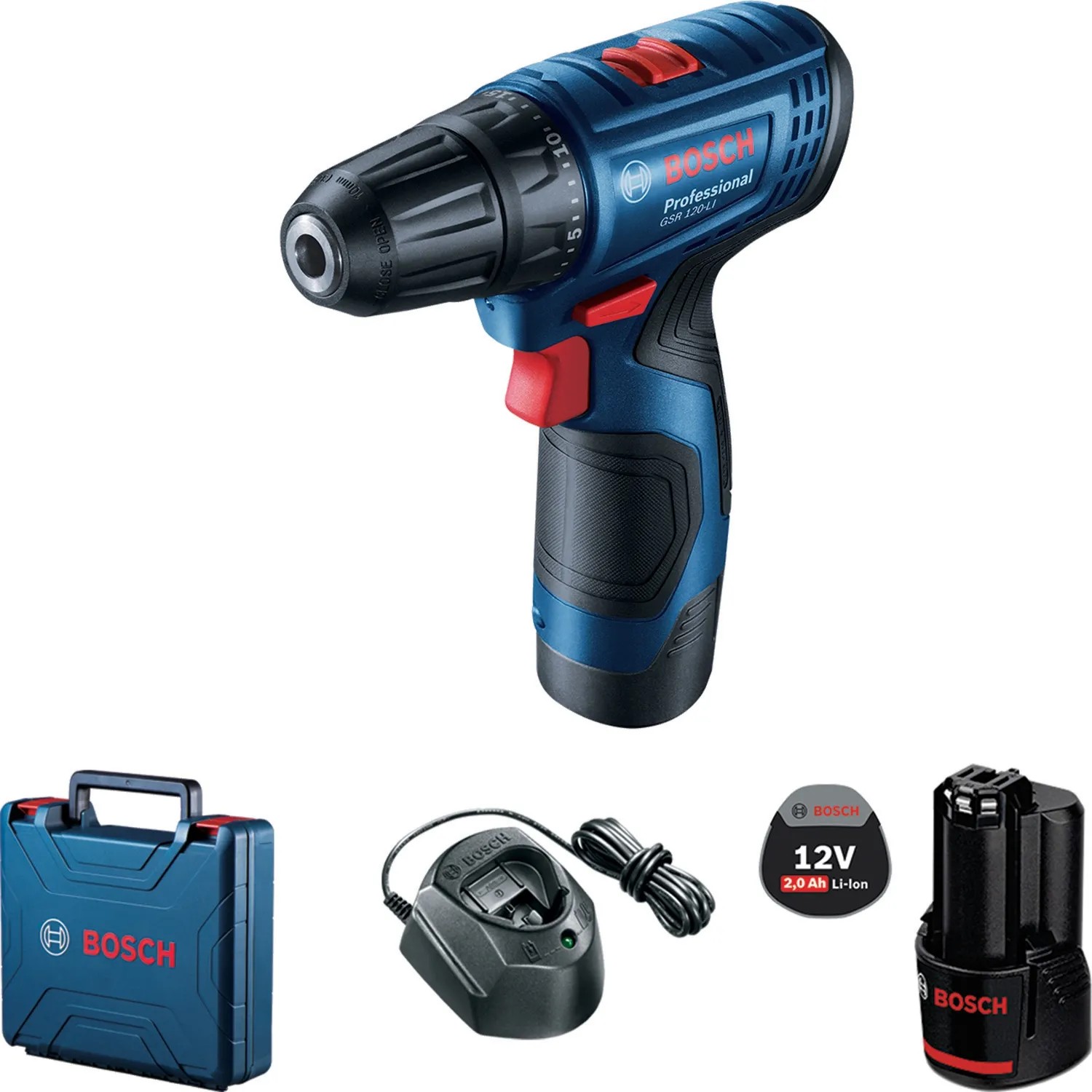 E-shop Bosch Professional Aku vŕtací skrutkovač GSR 120-LI 2 x aku, 1 x nabíjačka