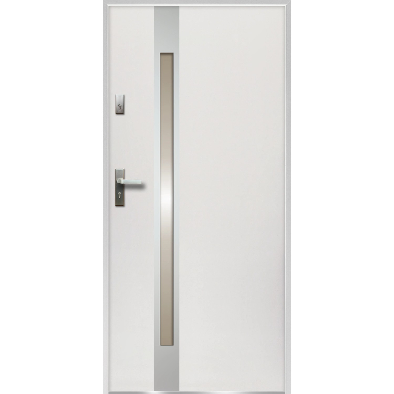 E-shop O.K. DOORS Oceľové vchodové dvere TEMIDAS INOX P55 biele 90 P