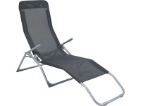 Skladacie záhradné ležadlo Pando, antracitová, 141 x 61 x 57-95 cm