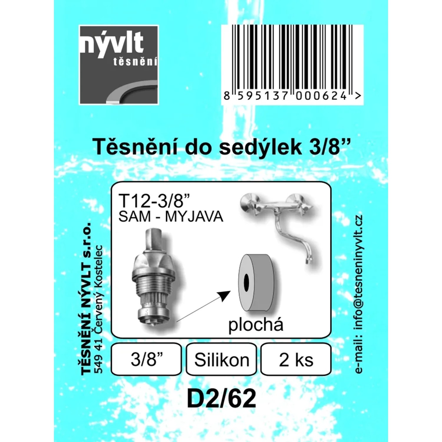 E-shop Tesnenie k vretenu tela vŕšku 3/8 silikón, 2ks