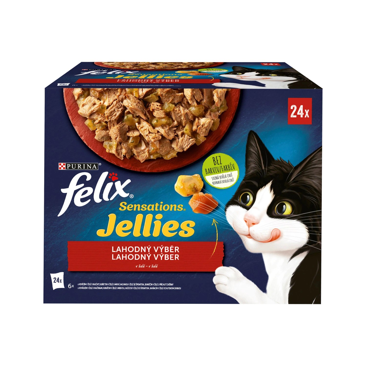 E-shop Felix Senstations Jellies Kapsičky pre mačky hovädzie,kura,kačica,jahňacie24x85g