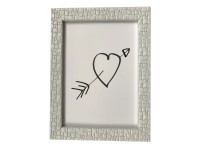 Bondecor Fotorámček plastový štruktúrovaný, lišta 19/13 mm, biely, 13 x 18 cm