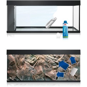 Juwel Akvarijné pozadie Poster 1 XL, 150x60cm, s podvodnými a skalnými motívmi pre flexibilný dizajn.