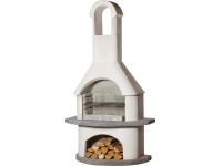 Buschbeck Záhradný grilovací krb Valenzia, biela/antracit, 110 x 65 x 203 cm