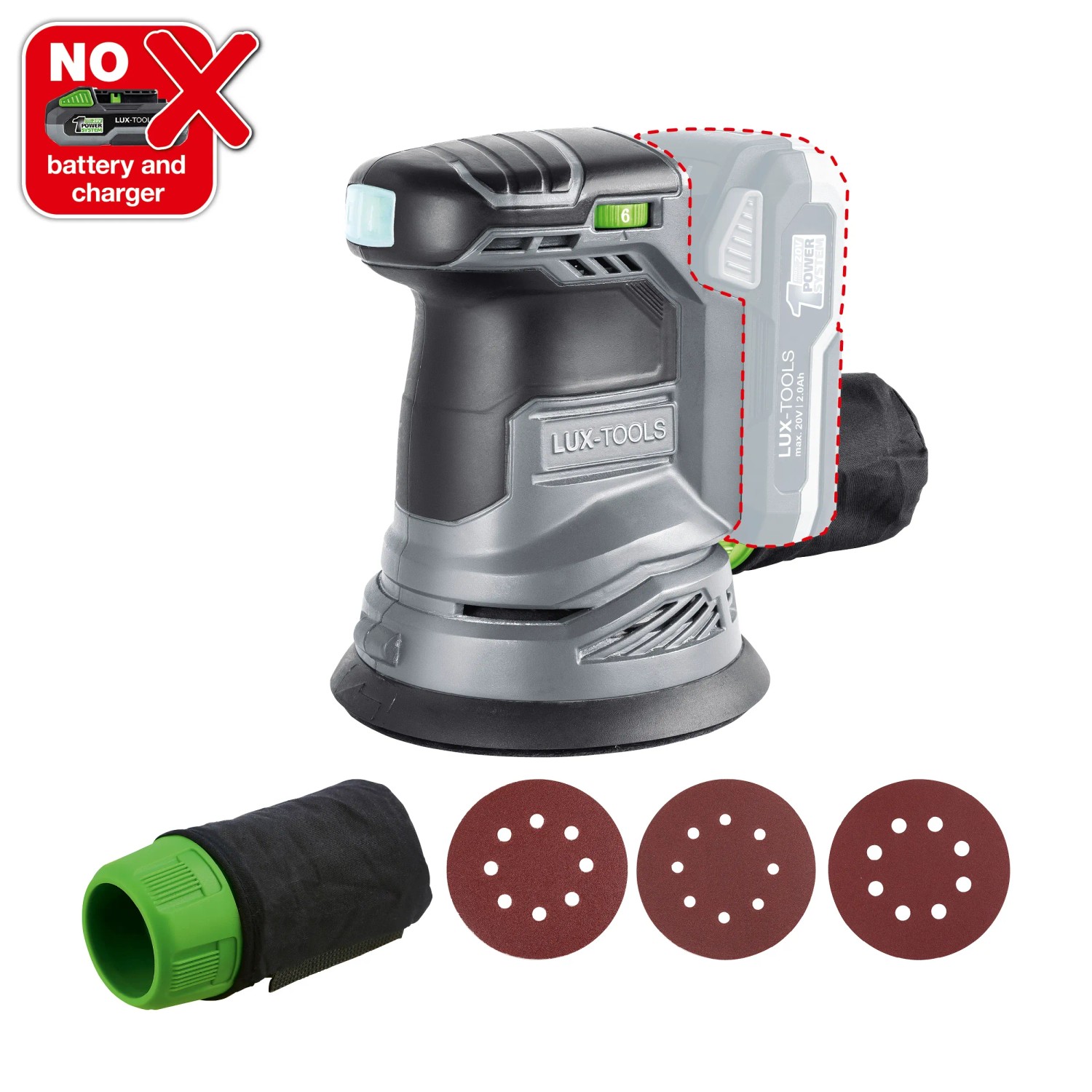 E-shop LUX-TOOLS 1 PowerSystem Aku excentrická brúska A-EXS-20/125 Solo