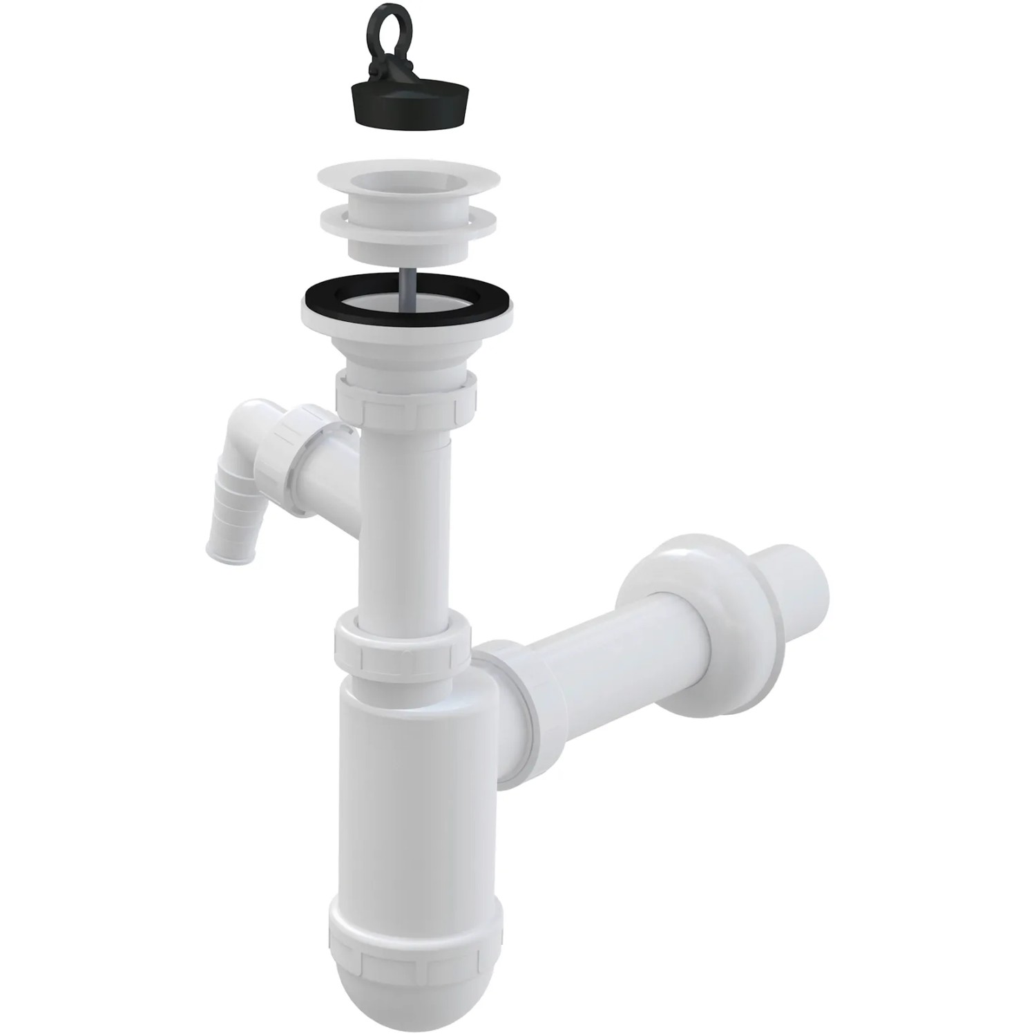 E-shop Alca Sifón umývadlový A442P s prípojkou a plast. mriežkou pr. 62 mm, DN 40