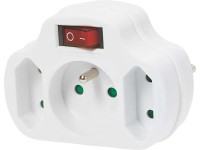 Euro adaptér s viacnásobnou zásuvkou biely s vypínačom Euro adaptér s viacnásobnou zásuvkou biely s vypínačom