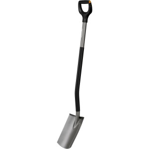 Fiskars Okrúhly rýľ na záhradu, oranžovo-čierny, ideálny na kopanie a ohraničovanie trávnika.