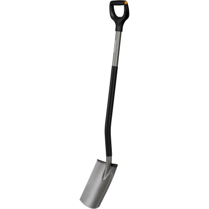 Fiskars Okrúhly rýľ na záhradu, oranžovo-čierny, ideálny na kopanie a ohraničovanie trávnika.