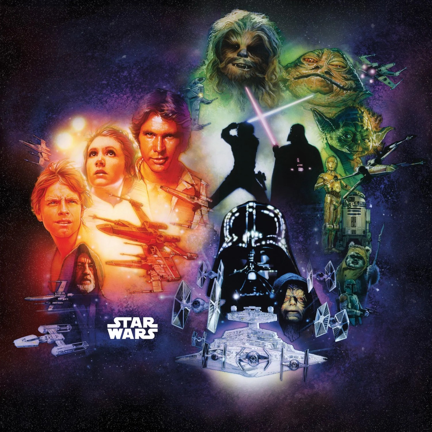 E-shop Komar Vliesová fototapeta Star Wars Classic Poster Collage 250 x 250 cm
