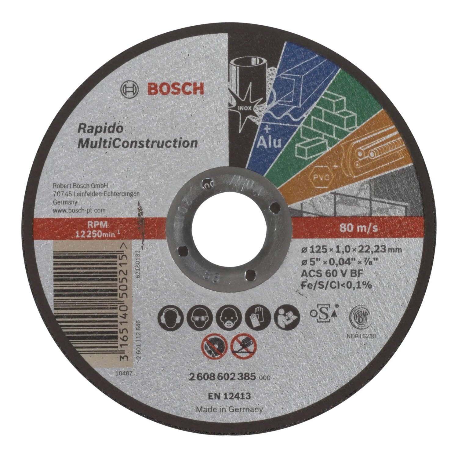 E-shop Bosch Rezný kotúč PRO Multi Construction, 125 x 1 x 22,23 mm
