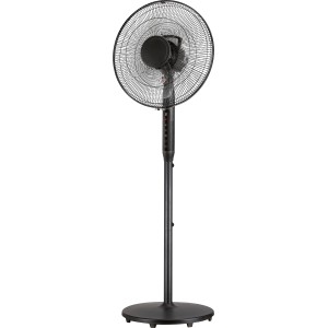 Čierny stojanový ventilátor Silent, Ø 40 cm, výška 135 cm, s diaľkovým ovládaním.