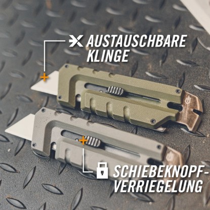 Gerber Prybrid Utility vreckový nástroj s 8 nástrojmi, vrátane vymeniteľnej čepele a posuvného zámku gombíka.