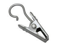 Gardinia háčik so sponou kov strieborný matný, 10 ks