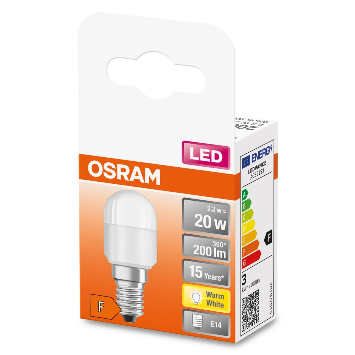 E-shop OSRAM LED žiarovka T26 20 2,3 W E14 2700 K teplá biela matná