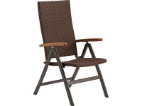 OBI Skladacie kreslo Davenport II, polyratan/hliník, hnedá, 61 x 66 x 106 cm