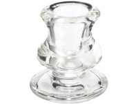 Svietnik sklo masív číry na kónickú sviečku 62 x 57 mm