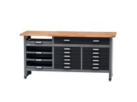 Küpper Dielenský pracovný stôl 12529, 17 zásuviek 84 x 170 x 60 cm