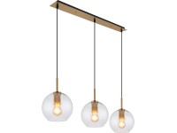 GLOBO Závesné svietidlo ADARA mosadzná/číra E27 60 W 900 x 200 x 1200 mm