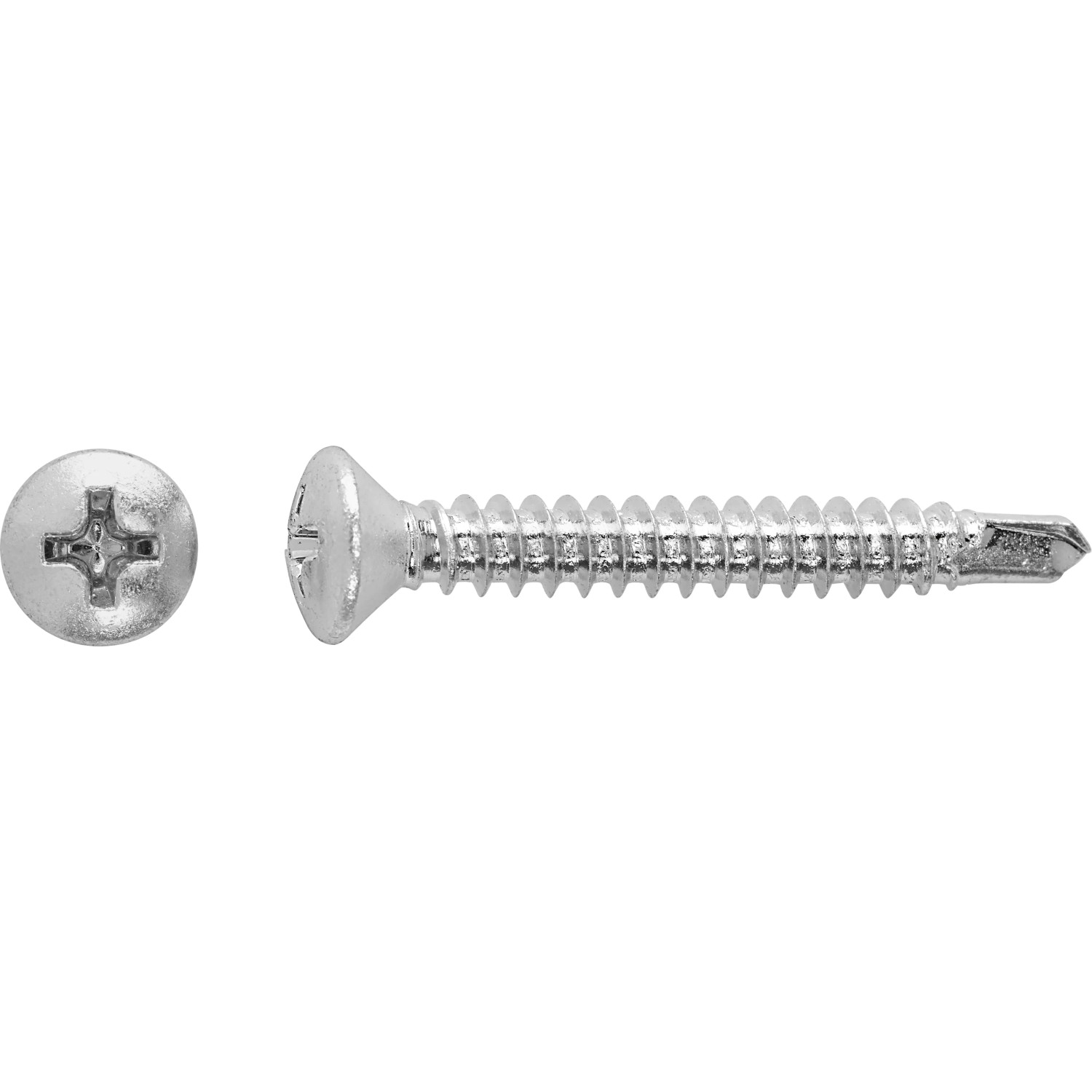 E-shop Samorezná skrutka so šošovkovou hlavou PH2 bielo pozinkovaná 4,8 x 25 mm, 20 ks