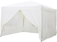 Skladací záhradný altánok Pontino so 4 bočnicami, krémová biela, 293x293x261 cm