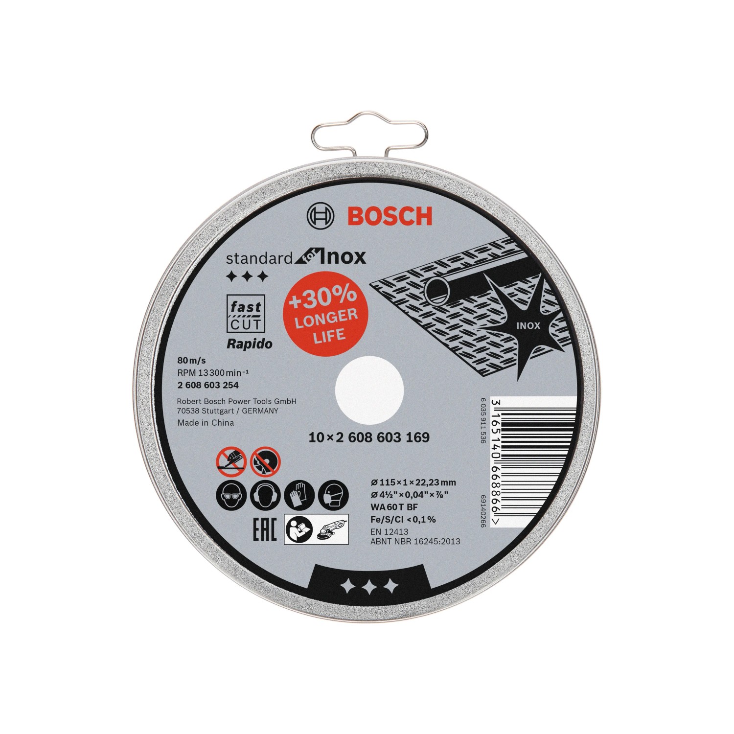 E-shop Bosch Rezný kotúč PRO Stainless Steel and Metal, 115 x 1,0 x 22,23 mm, 10 ks