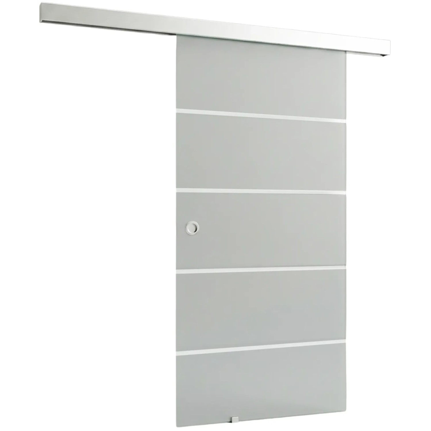 E-shop Doorlegro Posuvné dvere EasySlide 65 - set, satin 4 pruhy/strieborná, 205 x 90cm