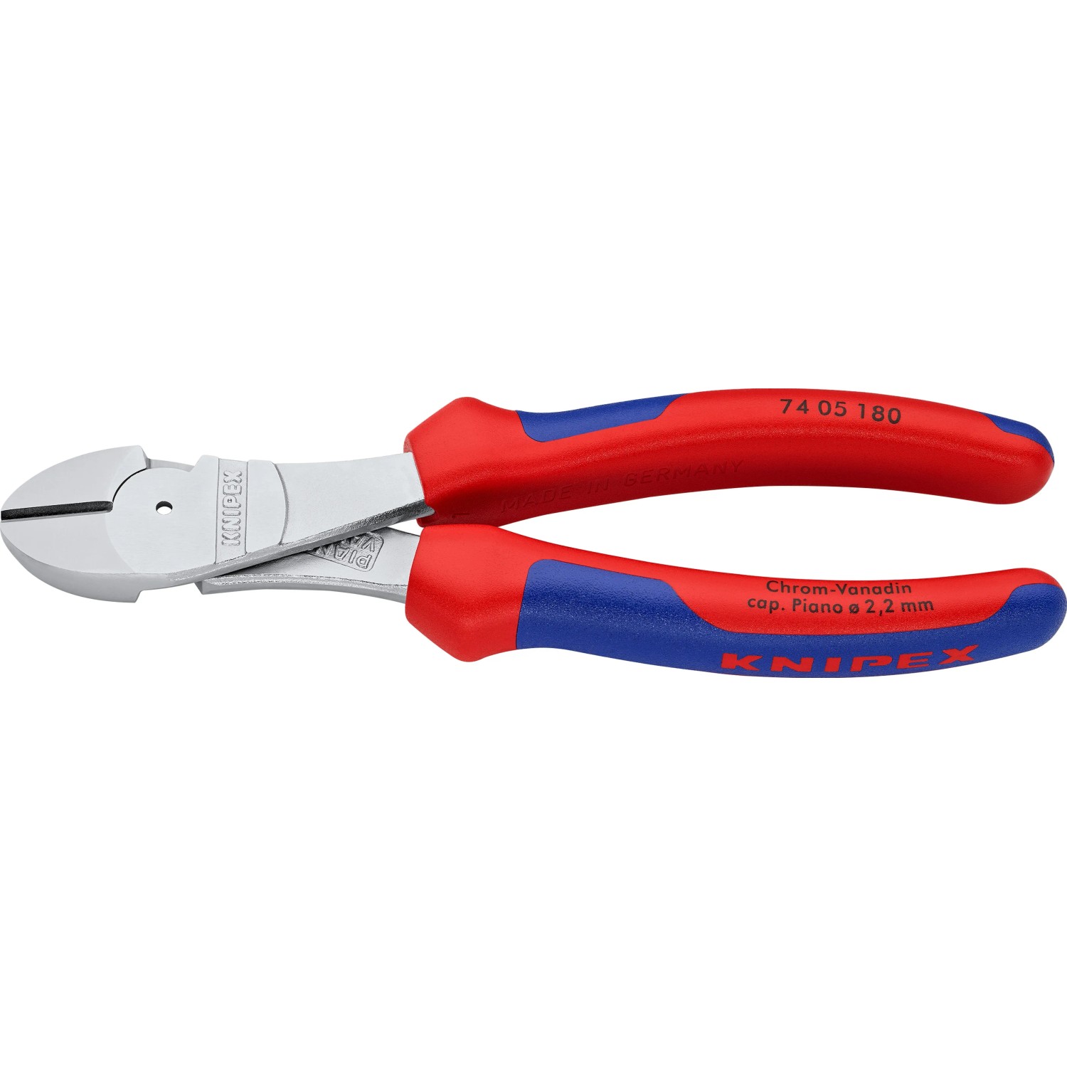 E-shop Knipex Silové bočné štiepacie kliešte, chrómované, viaczložkové návleky, 180 mm