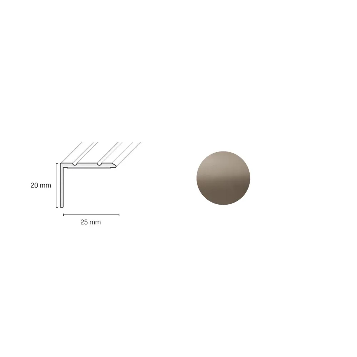 E-shop Döllken Profiles Schodová hrana DP 36 S samolepiaca 25 x 20 x 1800 mm, champagne
