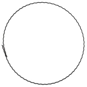 Sivý vlnitý kovový kruh, 30 cm, na vianočné dekorácie a tvorenie.