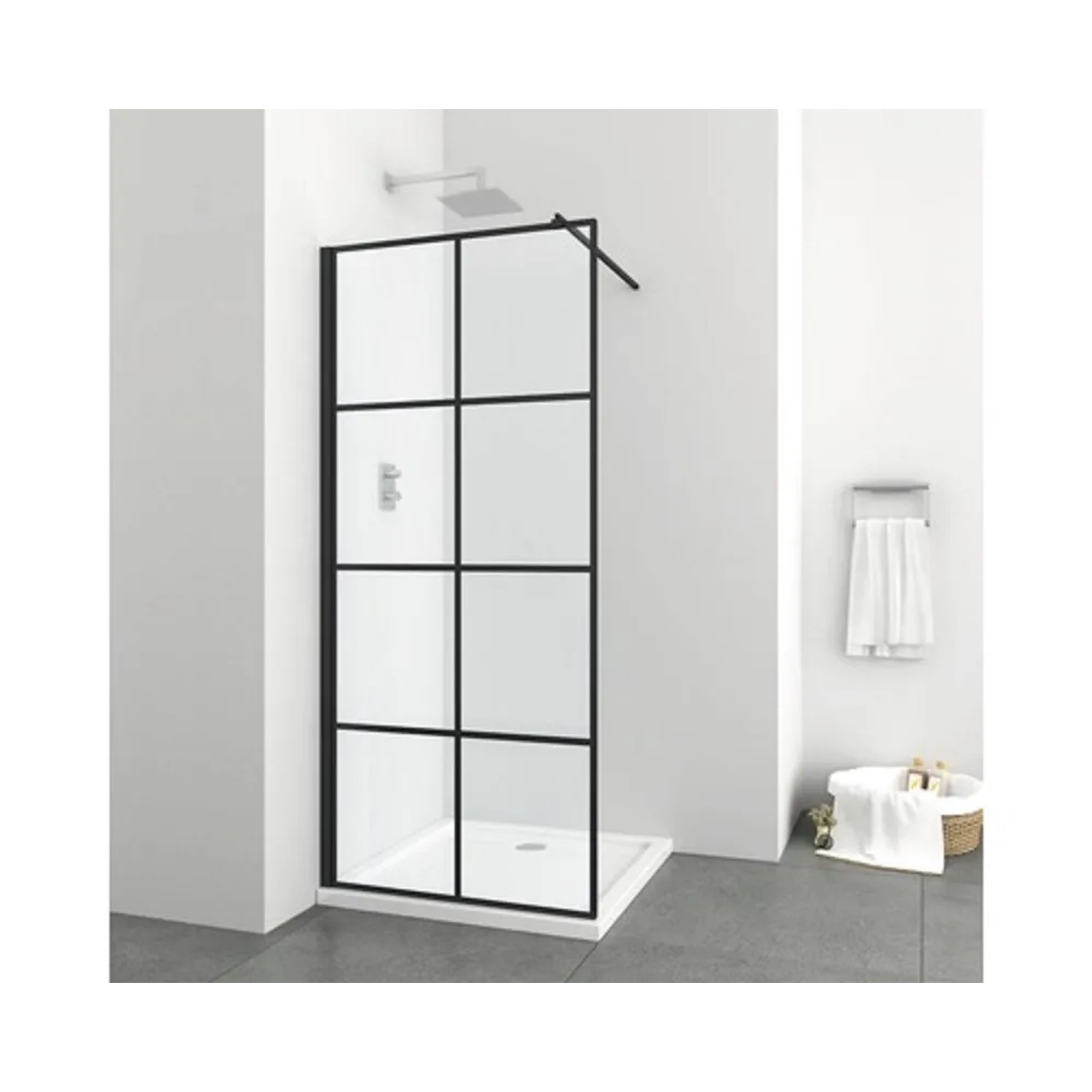 E-shop Sanotechnik Sprchová zástena ELITE BLACK čierna, 98-100 x 195 cm