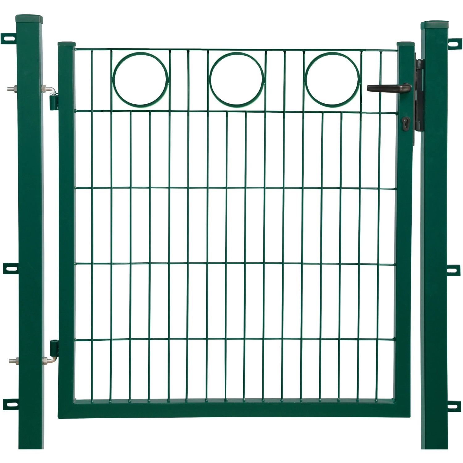 E-shop Dekoračná jednokrídlová bránka, krúžok, zelená 100 x 100 cm