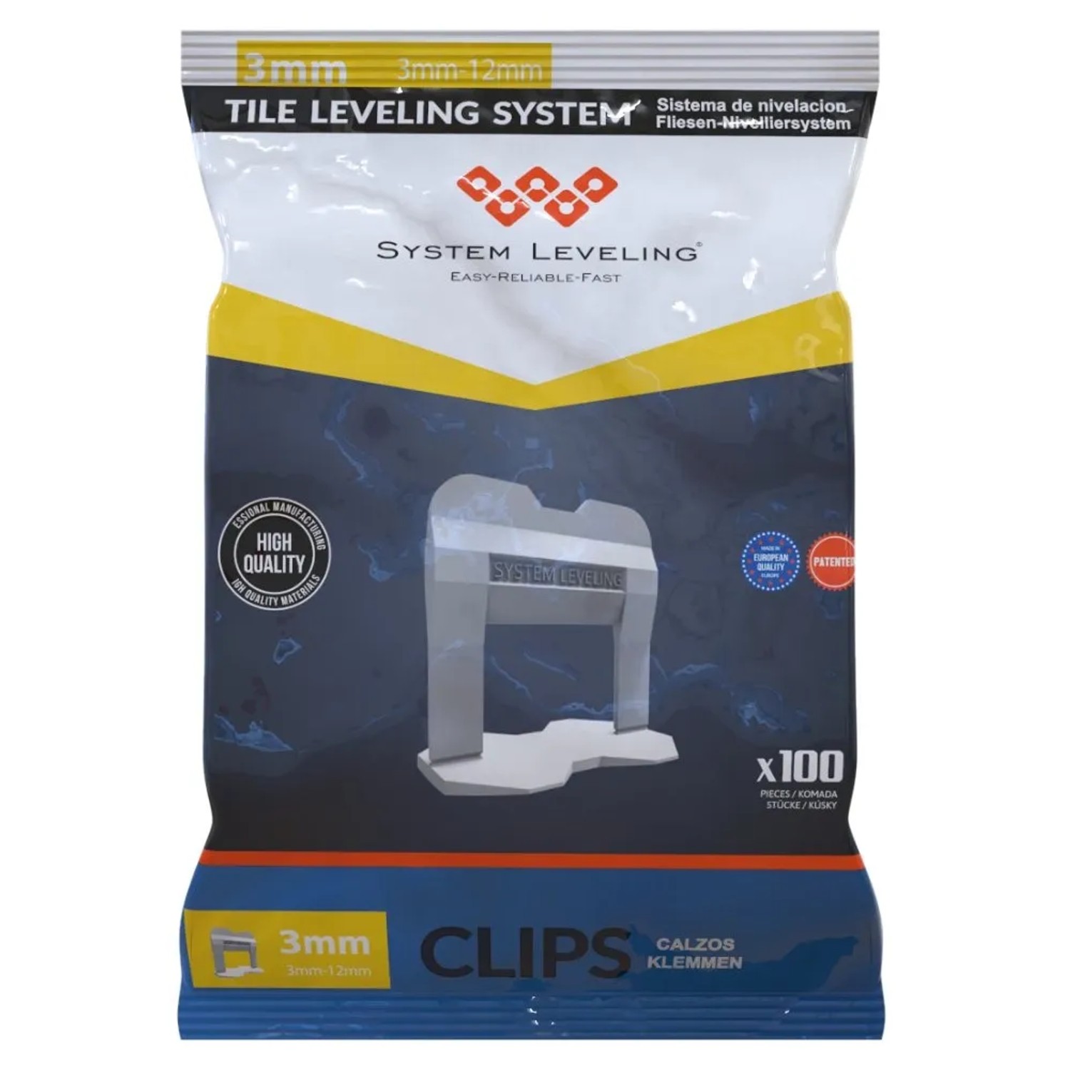E-shop System Leveling Spona pre škáru 3,0 mm (3-12mm), 100 ks