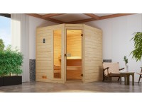 Weka Sauna z masívneho dreva Valida rohová 1.8 GTF bez pece prírod. 189 x 172 cm