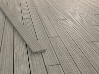 Terasová doska dráž./rebr., mäkké drevo sivé 250 x 2,8 x 14,5 cm