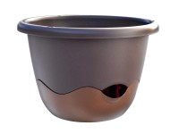 Plastia Kvetináč samozavlažovací závesný Mareta čoko + bronz, pr. 25 cm