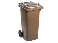 Smetiak plastový, hnedý, 120 l