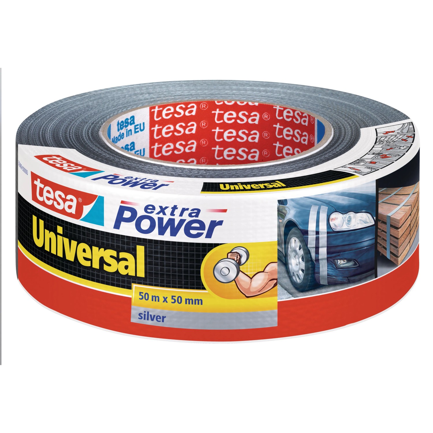 E-shop tesa Textilná opravná páska Extra Power Universal, strieborná, 50 m x 50 mm
