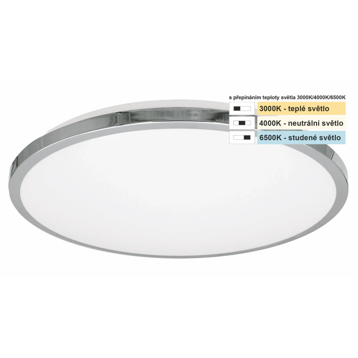 E-shop Top Light Kúpeľňové stropné LED svietidlo Silver KS CCT 10W IP44 1000lm pr. 29cm