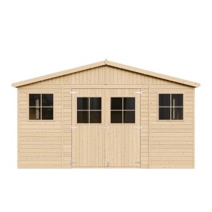 Timbela Záhradný domček z dreva M333+M333G s oknami a podlahou, 19,77 m².