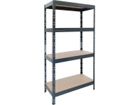AR Shelving Kovový regál RIVET antracitový, 4 police, 175 kg, 180 x 75 x 35 cm AR Shelving Kovový regál RIVET antracitový, 4 police, 175 kg, 180 x 75 x 35 cm